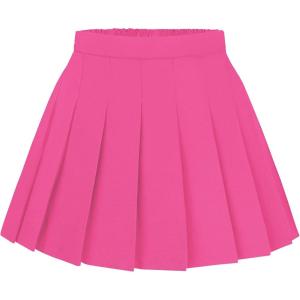 imageKEREDA Girls Pleated Mini Skirt High Waist Tennis School Uniform Skirts 414 YearsRose Red