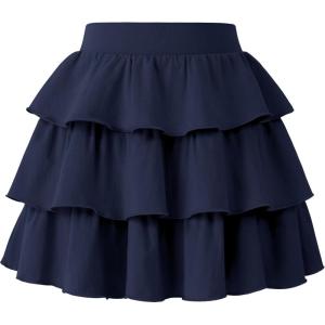 imageKEREDA Girls Skirt Kids Toddler Casual 3Layer Ruffle Skort School Uniform Skirts for GirlsNavy