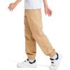 imageKEREDA Boys Uniform Pants Twill Pull On Jogger Pants for Boys School Clothes with PocketsKhaki