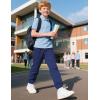 imageKEREDA Boys Uniform Pants Twill Pull On Jogger Pants for Boys School Clothes with PocketsNavy
