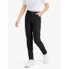 imageKEREDA Girls School Uniform Skinny Pants with Pockets Elasticized Waistband School Pants for Teen Girls ClothesBlack