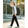 imageKEREDA Girls School Uniform Skinny Pants with Pockets Elasticized Waistband School Pants for Teen Girls ClothesBlack