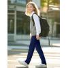 imageKEREDA Girls School Uniform Skinny Pants with Pockets Elasticized Waistband School Pants for Teen Girls ClothesNavy