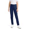 imageKEREDA Girls School Uniform Skinny Pants with Pockets Elasticized Waistband School Pants for Teen Girls ClothesNavy