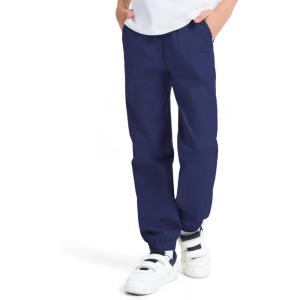 imageKEREDA Boys Uniform Pants Twill Pull On Jogger Pants for Boys School Clothes with PocketsNavy