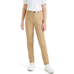 imageKEREDA Girls School Uniform Skinny Pants with Pockets Elasticized Waistband School Pants for Teen Girls ClothesKhaki