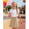 image:imageKEREDA Girls ALine Skirt with Undershorts School Uniform Skirts for Girls with Stretchy Waist Soft Skorts Fashion ClothesKhaki