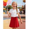 image:imageKEREDA Girls ALine Skirt with Undershorts School Uniform Skirts for Girls with Stretchy Waist Soft Skorts Fashion ClothesRed