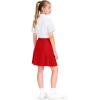 image:imageKEREDA Girls ALine Skirt with Undershorts School Uniform Skirts for Girls with Stretchy Waist Soft Skorts Fashion ClothesRed