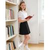 image:imageKEREDA Girls School Uniform Pleated Pullon Scooter Skirts with Undershorts Kids Skorts with PocketsBlack