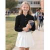 image:imageKEREDA Long Sleeve Uniform Shirts for Girls Cotton School Polo Shirts with Button for KidsBlack