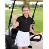 image:imageKEREDA Shool Uniform Shirts for Girls Cotton Polo Shirts Puff Sleeve with Button for Kids Golf Tennis TopsBlack