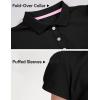image:imageKEREDA Shool Uniform Shirts for Girls Cotton Polo Shirts Puff Sleeve with Button for Kids Golf Tennis TopsBlack