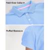 image:imageKEREDA Shool Uniform Shirts for Girls Cotton Polo Shirts Puff Sleeve with Button for Kids Golf Tennis TopsBlue