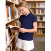 image:imageKEREDA Shool Uniform Shirts for Girls Cotton Polo Shirts Puff Sleeve with Button for Kids Golf Tennis TopsNavy