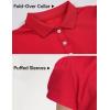 image:imageKEREDA Shool Uniform Shirts for Girls Cotton Polo Shirts Puff Sleeve with Button for Kids Golf Tennis TopsRed