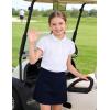 image:imageKEREDA Shool Uniform Shirts for Girls Cotton Polo Shirts Puff Sleeve with Button for Kids Golf Tennis TopsWhite