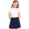image:imageKEREDA Shool Uniform Shirts for Girls Cotton Polo Shirts Puff Sleeve with Button for Kids Golf Tennis TopsWhite