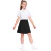 image:imageKEREDA Girls ALine Skirt with Undershorts School Uniform Skirts for Girls with Stretchy Waist Soft Skorts Fashion ClothesBlack