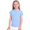 image:imageKEREDA Shool Uniform Shirts for Girls Cotton Polo Shirts Puff Sleeve with Button for Kids Golf Tennis TopsBlue
