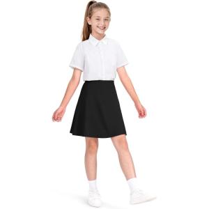 image:imageKEREDA Girls ALine Skirt with Undershorts School Uniform Skirts for Girls with Stretchy Waist Soft Skorts Fashion ClothesBlack