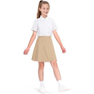 image:imageKEREDA Girls ALine Skirt with Undershorts School Uniform Skirts for Girls with Stretchy Waist Soft Skorts Fashion ClothesKhaki