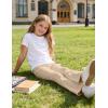 image:imageKEREDA Girls Flare Leggings School Uniform Pants for Girls Bell Bottoms Cotton Clothes for KidsKhaki