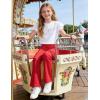 image:imageKEREDA Girls Flare Leggings School Uniform Pants for Girls Bell Bottoms Cotton Clothes for KidsRed
