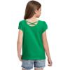 image:imageKEREDA Girls Shirts Fashion CrossBack TShirt Cute Puff Short Sleeve Crew Neck Summer Tees Tops Clothes for Kids 512 YearsGreen