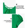image:imageKEREDA Girls Shirts Fashion CrossBack TShirt Cute Puff Short Sleeve Crew Neck Summer Tees Tops Clothes for Kids 512 YearsGreen