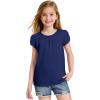 image:imageKEREDA Girls Shirts Fashion CrossBack TShirt Cute Puff Short Sleeve Crew Neck Summer Tees Tops Clothes for Kids 512 YearsNavy