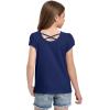 image:imageKEREDA Girls Shirts Fashion CrossBack TShirt Cute Puff Short Sleeve Crew Neck Summer Tees Tops Clothes for Kids 512 YearsNavy