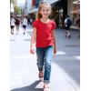 image:imageKEREDA Girls Shirts Fashion CrossBack TShirt Cute Puff Short Sleeve Crew Neck Summer Tees Tops Clothes for Kids 512 YearsRed