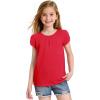 image:imageKEREDA Girls Shirts Fashion CrossBack TShirt Cute Puff Short Sleeve Crew Neck Summer Tees Tops Clothes for Kids 512 YearsRed