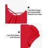 image:imageKEREDA Girls Shirts Fashion CrossBack TShirt Cute Puff Short Sleeve Crew Neck Summer Tees Tops Clothes for Kids 512 YearsRed