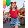 image:imageKEREDA Girls Shirts Fashion CrossBack TShirt Cute Puff Short Sleeve Crew Neck Summer Tees Tops Clothes for Kids 512 YearsRed
