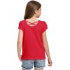image:imageKEREDA Girls Shirts Fashion CrossBack TShirt Cute Puff Short Sleeve Crew Neck Summer Tees Tops Clothes for Kids 512 YearsRed
