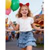 image:imageKEREDA Girls Shirts Fashion CrossBack TShirt Cute Puff Short Sleeve Crew Neck Summer Tees Tops Clothes for Kids 512 YearsWhite