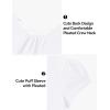 image:imageKEREDA Girls Shirts Fashion CrossBack TShirt Cute Puff Short Sleeve Crew Neck Summer Tees Tops Clothes for Kids 512 YearsWhite