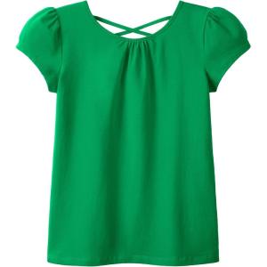 image:imageKEREDA Girls Shirts Fashion CrossBack TShirt Cute Puff Short Sleeve Crew Neck Summer Tees Tops Clothes for Kids 512 YearsGreen
