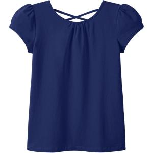 image:imageKEREDA Girls Shirts Fashion CrossBack TShirt Cute Puff Short Sleeve Crew Neck Summer Tees Tops Clothes for Kids 512 YearsNavy