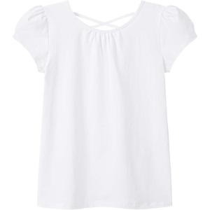 image:imageKEREDA Girls Shirts Fashion CrossBack TShirt Cute Puff Short Sleeve Crew Neck Summer Tees Tops Clothes for Kids 512 YearsWhite